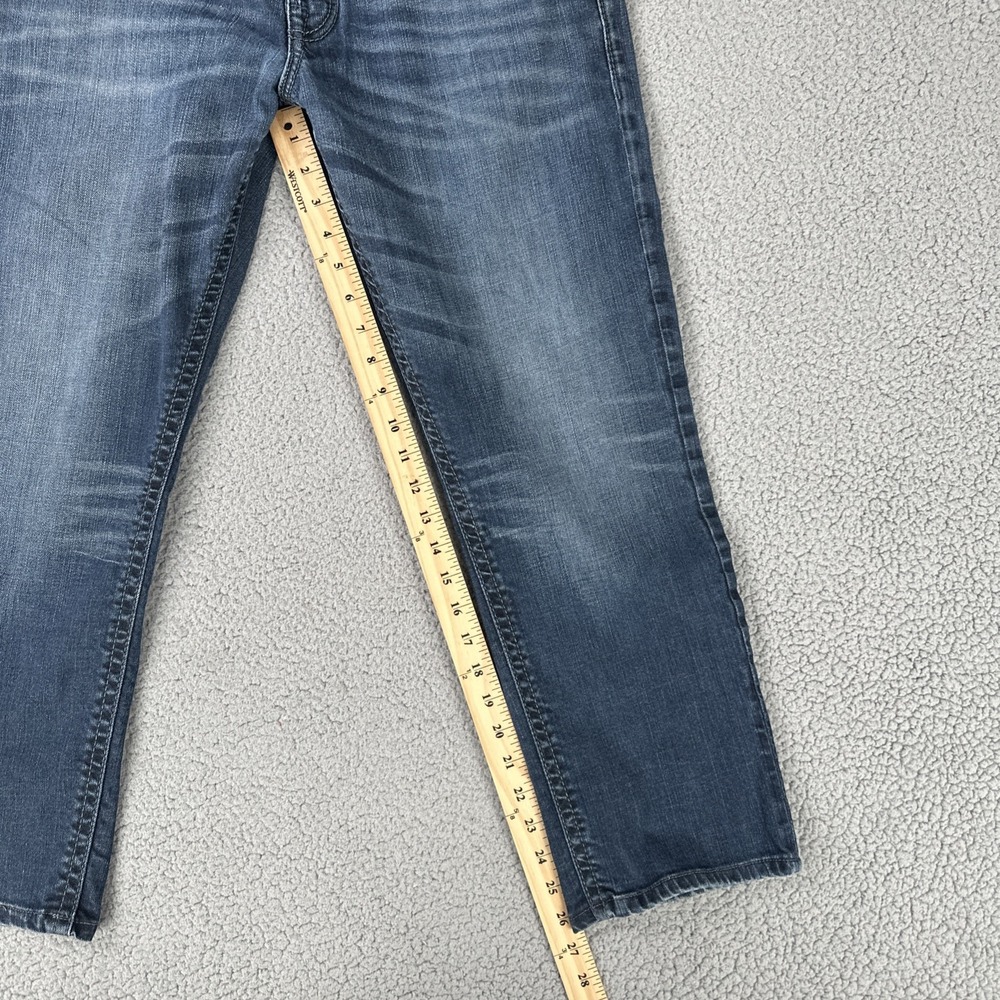 Silver Jeans Co Eddie Jeans Men 36x27* Blue Straight Leg Stretch Faded Whiskered - Picture 6 of 16